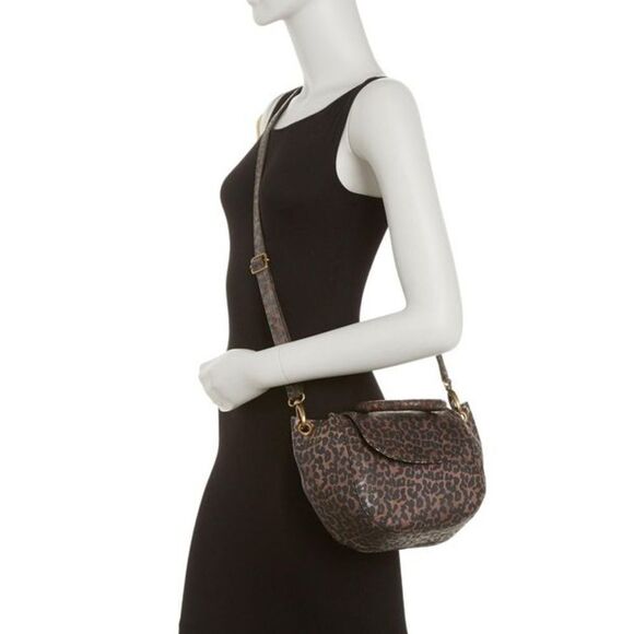 New Frye Maddie Leopard Print O-ring Brown Leather Cross Body Bag - Picture 3 of 12